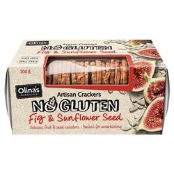 Olina's No Gluten Crackers Fig & Sunflower Seed 100g - 12 packs