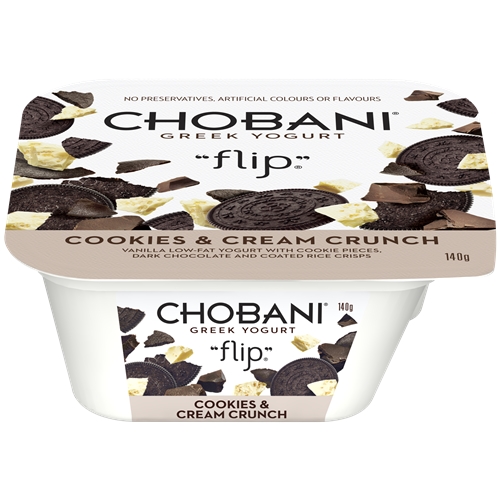 CHOB FLIP COOKIE CREAM 140G 8C Chobani Crunch - Royal Foods Retail Imp ...